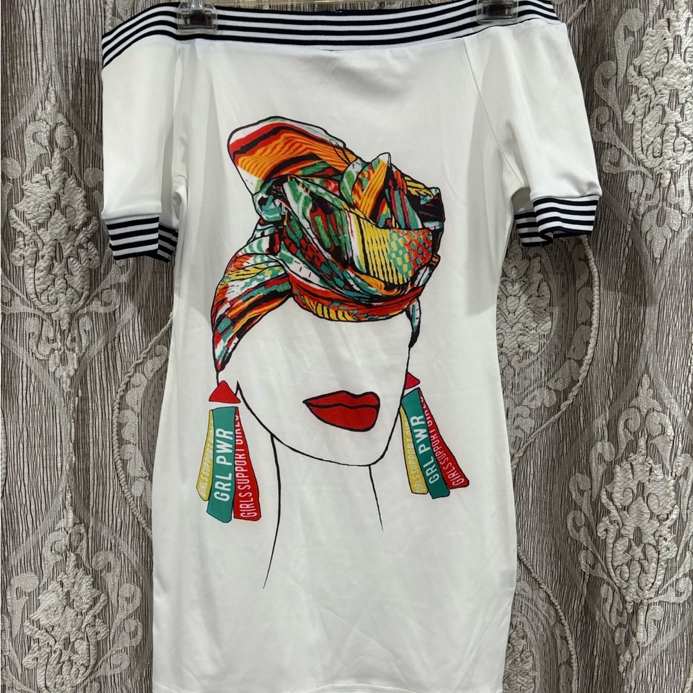 Half the shoulder mini dress
